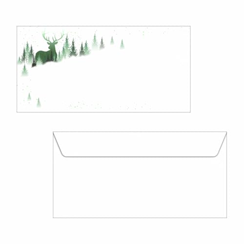 SIGEL DU284 Briefumschläge Weihnachten, DIN lang, 25 Stück, mit modernen grünen Elementen, "Christmas Forest" SIGEL DU284 Briefumschläge Weihnachten, DIN lang, 25 Stück, mit modernen grünen Elementen, "Christmas Forest" von Sigel