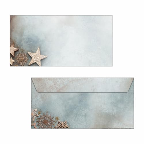 SIGEL DU430 Briefumschläge Weihnachten "Glamorous Christmas", gummiert, DIN lang, 50 Stück, aus nachhaltigem Papier von Sigel