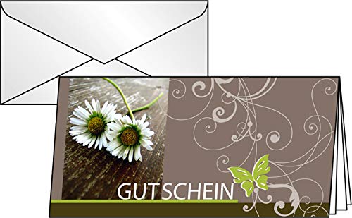 SIGEL Designkarte, inklusive Einlageblatt mit Innentext, Gutschein, Inkjet/Laser/Kopierer, Klappkarte mit Umschlag, Glanzkarton, 220 g/m², DL, taupe (10 Stück), Sie erhalten 1 Packung á 10 Stück von Sigel