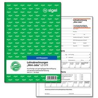 SIGEL Lohnabrechnung für geringfügig/kurzfristig Beschäftigte Formularbuch LO519 von Sigel