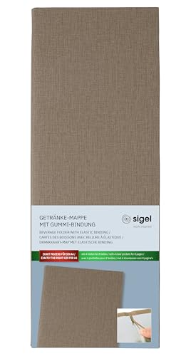 SIGEL GM102 Speisekarte Barformat 1/2 A4, Getränkemappe, Gummi-Bindung, beige mit Leinenstruktur, strapazierfähig und leicht abwischbar SIGEL GM102 Speisekarte Barformat 1/2 A4, Getränkemappe, Gummi-Bindung, beige mit Leinenstruktur, strapazierfähig und leicht abwischbar von Sigel