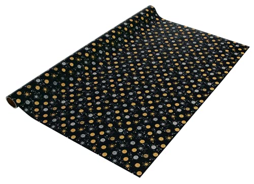 SIGEL GP117 Weihnachts-Geschenkpapier schwarz/gold/silber | 1 Rolle 5m x 70 cm | "Stardust" SIGEL GP117 Weihnachts-Geschenkpapier schwarz/gold/silber | 1 Rolle 5m x 70 cm | "Stardust" von Sigel