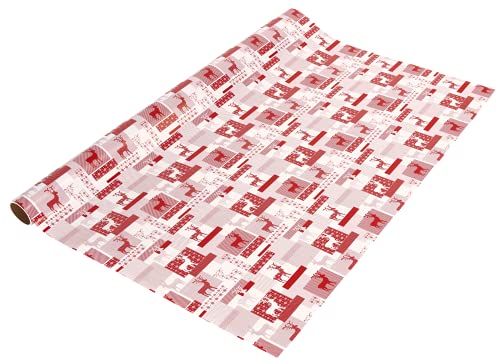 SIGEL GP118 Weihnachts-Geschenkpapier rot/weiß, 1 Rolle 5m x 70 cm von Sigel