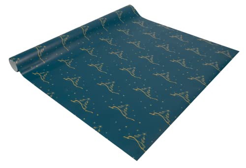 SIGEL GP124 Weihnachts-Geschenkpapier, petrolblau, gelb, 1 Rolle 5 m x 50 cm, "Christmas tree", aus nachhaltigem Papier SIGEL GP124 Weihnachts-Geschenkpapier, petrolblau, gelb, 1 Rolle 5 m x 50 cm, "Christmas tree", aus nachhaltigem Papier von Sigel