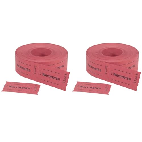 SIGEL GR554 Wertmarken Gutscheinmarken Rolle rot, 500 Bons (Packung mit 2) von Sigel