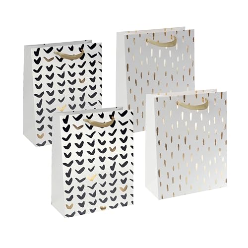SIGEL GT117 große Premium Geschenktüten aus Papier, 4er Set, 26 x 33 cm, weiß, gold, Papier-Geschenktaschen SIGEL GT117 große Premium Geschenktüten aus Papier, 4er Set, 26 x 33 cm, weiß, gold, Papier-Geschenktaschen von Sigel
