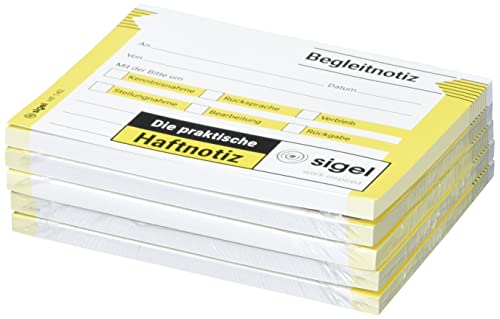 SIGEL HF142/5 Haftnotiz Begleitnotiz 100 x 75 mm, 5 Stück á 50 Blatt, Mittel SIGEL HF142/5 Haftnotiz Begleitnotiz 100 x 75 mm, 5 Stück á 50 Blatt, Mittel von Sigel