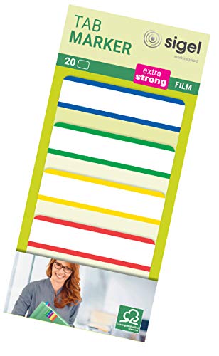 SIGEL HN202 Tab Marker, extra starke Haftmarker, 50 x 38 mm, 20 Streifen SIGEL HN202 Tab Marker, extra starke Haftmarker, 50 x 38 mm, 20 Streifen von Sigel