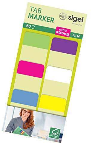 SIGEL HN203 Tab Marker, extra starke Haftmarker, 25 x 38 mm, 60 Streifen SIGEL HN203 Tab Marker, extra starke Haftmarker, 25 x 38 mm, 60 Streifen von Sigel
