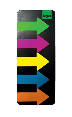 SIGEL HN600 Haftmarker Pfeile, 125 Streifen im Format 25 x 45 mm, 5 Farben von Sigel