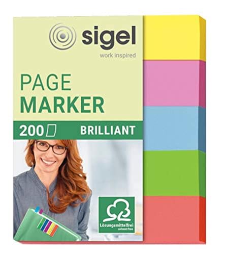 SIGEL HN625 Haftmarker mini aus Papier, 5 Farben, 200 Streifen im Format 12 x 50 mm SIGEL HN625 Haftmarker mini aus Papier, 5 Farben, 200 Streifen im Format 12 x 50 mm von Sigel