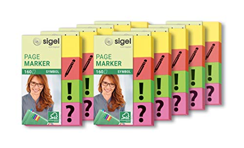 SIGEL HN635/10 Haftmarker Symbole aus Papier, 20 x 50 mm, 10 Stück á 160 Streifen SIGEL HN635/10 Haftmarker Symbole aus Papier, 20 x 50 mm, 10 Stück á 160 Streifen von Sigel