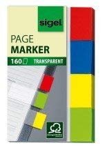 SIGEL Haftmarker Transparent - 50 x 20 mm, 4 Farben, 160 Streifen; Packungsinhalt: 4 Farben von Sigel