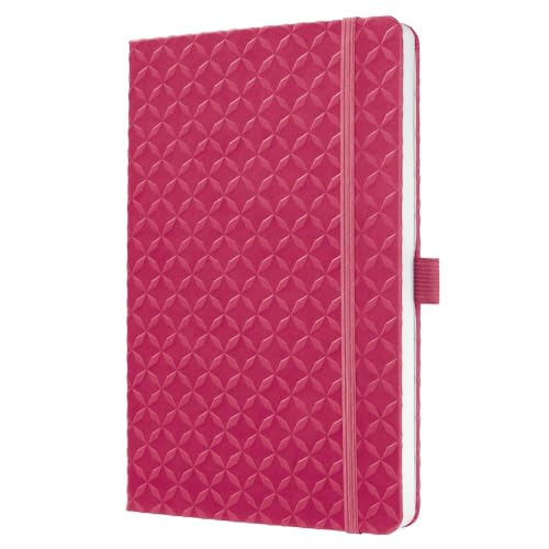 SIGEL JN105 Notizbuch Tagebuch Jolie, ca. A5, liniert, Hardcover, Gummiband, Stifteschlaufe, Einstecktasche, Fuchsia Pink, vegan, aus nachhaltigem Papier von Sigel