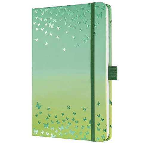SIGEL JN347 Notizbuch A5 liniert grün, Tagebuch Jolie, Hardcover, Gummiband, Stiftschlaufe, Einstecktasche, aus nachhaltigem Papier SIGEL JN347 Notizbuch A5 liniert grün, Tagebuch Jolie, Hardcover, Gummiband, Stiftschlaufe, Einstecktasche, aus nachhaltigem Papier von Sigel