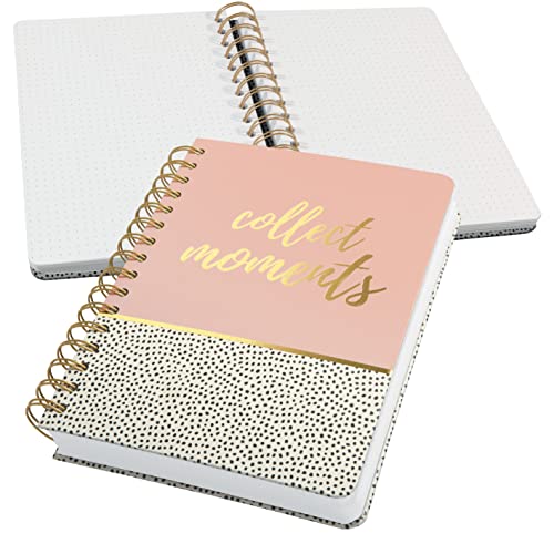 SIGEL JN601 Spiralblock A5 dotted Notizblock Bullet Journal Jolie, dickes 120g Papier, 240 Seiten, rosa/weiß, vegan, aus nachhaltigem Papier hergestellt von Sigel