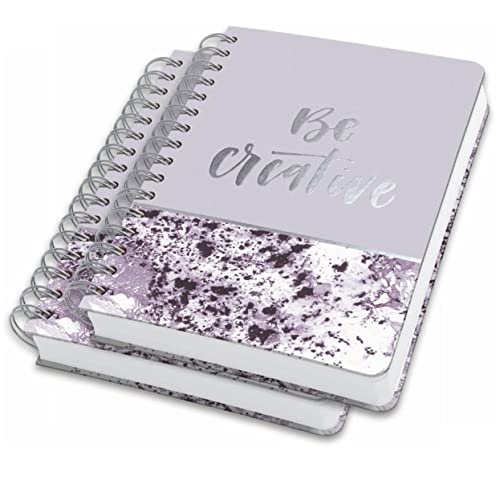 SIGEL JN607/2 Spiralblock Notizblock Bullet Journal Jolie, ca. A5, 2er Pack, dot-Lineatur, 240 Seiten, violett/weiß, vegan, aus nachhaltigem Papier hergestellt von Sigel