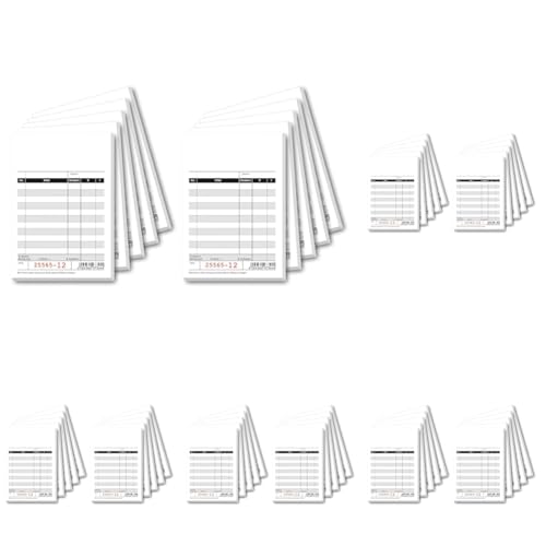 SIGEL KC620/10 Kassenblöcke, 10 Stück Quittungsblöcke á 50 Blatt mit Durchschlag, 10x16,5 cm, fortlaufend nummeriert, aus Recyclingpapier, mit Additionsblatt (Packung mit 5) von Sigel