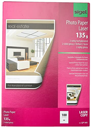 SIGEL LP141 Fotopapier für Laser / Kopierer, A4, 100 Blatt, 2seitig glossy, hochweiß, beidseitig bedruckbar, 135 g SIGEL LP141 Fotopapier für Laser / Kopierer, A4, 100 Blatt, 2seitig glossy, hochweiß, beidseitig bedruckbar, 135 g von Sigel