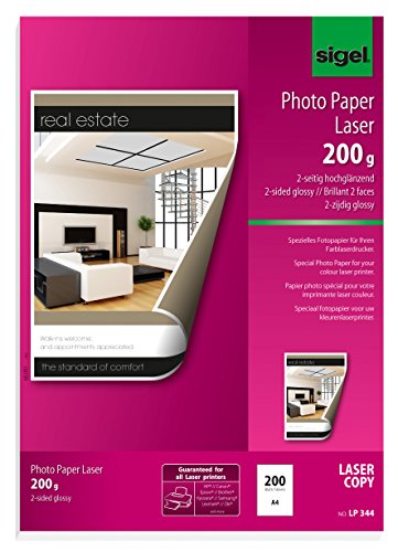 SIGEL LP344 Fotopapier für Laser / Kopierer, A4, 200 Blatt, hochglänzend, beidseitig bedruckbar, 200 g SIGEL LP344 Fotopapier für Laser / Kopierer, A4, 200 Blatt, hochglänzend, beidseitig bedruckbar, 200 g von Sigel