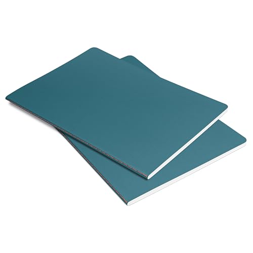 Sigel LS305 Notizhefte A5 liniert, 2er Pack, mittelblau/neon-orange, Softcover, 68 Seiten, aus nachhaltigem Papier, Linescape von Sigel