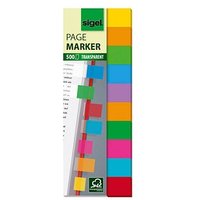 SIGEL Multicolor transparent Haftmarker farbsortiert 10x 50 Streifen von Sigel