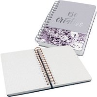 SIGEL Notizbuch mit Spirale Jolie® ca. DIN A5 punktraster, flieder/silber Hardcover 240 Seiten von Sigel