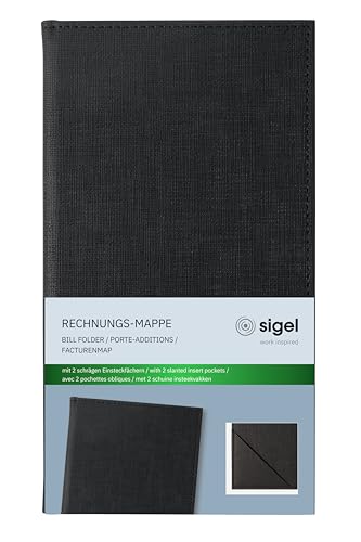 SIGEL RM100 Rechnungsmappe, schwarz, mit edler Leinenstruktur, strapazierfähig und leicht abwischbar, 23 x 13 cm SIGEL RM100 Rechnungsmappe, schwarz, mit edler Leinenstruktur, strapazierfähig und leicht abwischbar, 23 x 13 cm von Sigel
