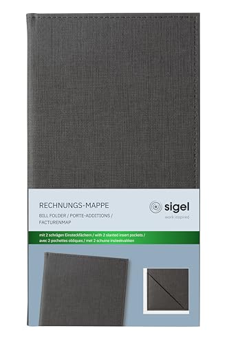SIGEL RM101 Rechnungsmappe, anthrazit mit edler Leinenstruktur, strapazierfähig und leicht abwischbar, 23 x 13 cm SIGEL RM101 Rechnungsmappe, anthrazit mit edler Leinenstruktur, strapazierfähig und leicht abwischbar, 23 x 13 cm von Sigel