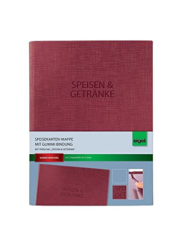 SIGEL SM113 Speisekarten-Mappe mit Gummi-Bindung für A5, bordeauxrot mit edler Leinenstruktur, strapazierfähig und leicht abwischbar SIGEL SM113 Speisekarten-Mappe mit Gummi-Bindung für A5, bordeauxrot mit edler Leinenstruktur, strapazierfähig und leicht abwischbar von Sigel