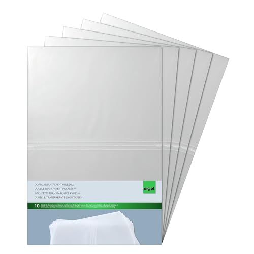 SIGEL SM180/5 Doppel-Transparenthüllen für A4 Speisekarten-Mappen für Gummibindung, 5x10 Stück, strapazierfähig und leicht abwischbar SIGEL SM180/5 Doppel-Transparenthüllen für A4 Speisekarten-Mappen für Gummibindung, 5x10 Stück, strapazierfähig und leicht abwischbar von Sigel