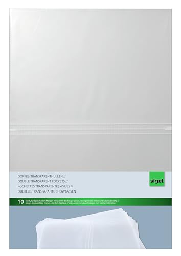 SIGEL SM180 Doppel-Transparenthüllen für A4 Speisekarten-Mappen für Gummibindung, 10 Stück, strapazierfähig und leicht abwischbar SIGEL SM180 Doppel-Transparenthüllen für A4 Speisekarten-Mappen für Gummibindung, 10 Stück, strapazierfähig und leicht abwischbar von Sigel