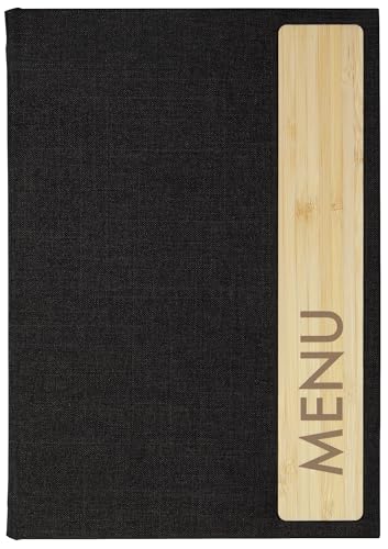 SIGEL SM221 Speisekarten-Mappe A5 "Menu" mit Gummi-Bindung, Kunststoff und Bambus, dunkelgrau/beige mit Leinenstruktur, strapazierfähig und leicht abwischbar SIGEL SM221 Speisekarten-Mappe A5 "Menu" mit Gummi-Bindung, Kunststoff und Bambus, dunkelgrau/beige mit Leinenstruktur, strapazierfähig und leicht abwischbar von Sigel