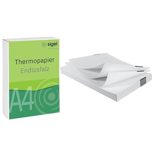 SIGEL TP111 Endlosfalz Thermopapier DIN A4, 76 g, 250 Blatt, Premium - 12 Jahre archivierbar, für alle tragbaren Brother Drucker der PJ-Serie von Sigel