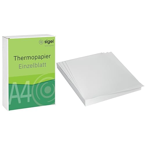 SIGEL TP411 Einzelblatt Thermopapier DIN A4, 76 g, 250 Blatt, Premium - 12 Jahre archivierbar, für alle tragbaren Brother Drucker der PJ-Serie SIGEL TP411 Einzelblatt Thermopapier DIN A4, 76 g, 250 Blatt, Premium - 12 Jahre archivierbar, für alle tragbaren Brother Drucker der PJ-Serie von Sigel