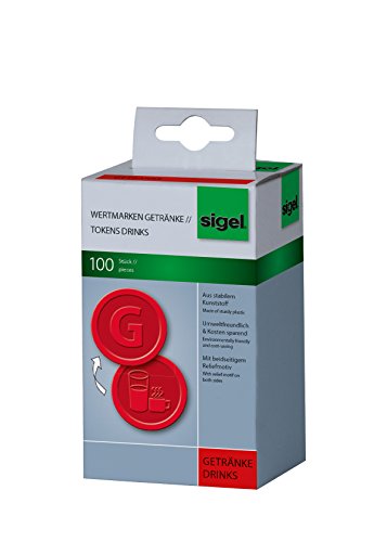 SIGEL WM006 Wertmarken Chips / Pfandmarken Getränke, rot, 100 Stück SIGEL WM006 Wertmarken Chips / Pfandmarken Getränke, rot, 100 Stück von Sigel