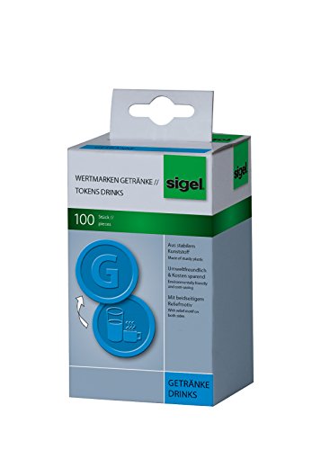 SIGEL WM007 Wertmarken Chips / Pfandmarken Getränke, blau, 100 Stück SIGEL WM007 Wertmarken Chips / Pfandmarken Getränke, blau, 100 Stück von Sigel
