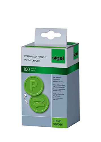 SIGEL WM009 Wertmarken Chips / Pfandmarken Pfand, grün, 100 Stück von Sigel