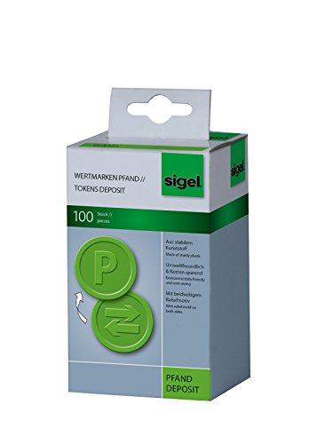 SIGEL WM009 Wertmarken Chips / Pfandmarken Pfand, grün, 100 Stück, Ø 25 mm, aus stabilem Kunststoff, wiederverwendbar SIGEL WM009 Wertmarken Chips / Pfandmarken Pfand, grün, 100 Stück, Ø 25 mm, aus stabilem Kunststoff, wiederverwendbar von Sigel