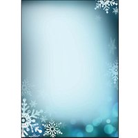 SIGEL Weihnachtsbriefpapier Blue Snowflakes Motiv DIN A4 90 g/qm 25 Blatt von Sigel