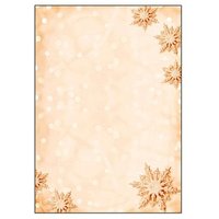 SIGEL Weihnachtsbriefpapier Golden Snowflakes Motiv DIN A4 90 g/qm 100 Blatt von Sigel