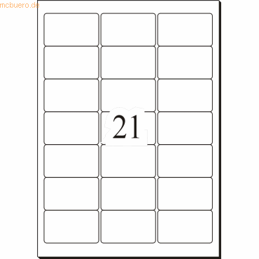 Sigel Adress-Etiketten 63,5x38,1mm weiß VE=525 Stück Sigel Adress-Etiketten 63,5x38,1mm weiß VE=525 Stück von Sigel