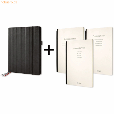 Sigel Business Organiser Conceptum flex Set A4 Kunstleder schwarz inkl von Sigel