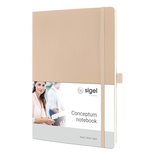 Sigel CO331 Notizbuch A4 liniert beige, Softcover, 194 nummerierte Seiten, nachhaltiges Papier, mit Inhaltsverzeichnis, Stiftschlaufe, Falttasche, Gummibandverschluss, Conceptum Sigel CO331 Notizbuch A4 liniert beige, Softcover, 194 nummerierte Seiten, nachhaltiges Papier, mit Inhaltsverzeichnis, Stiftschlaufe, Falttasche, Gummibandverschluss, Conceptum von Sigel