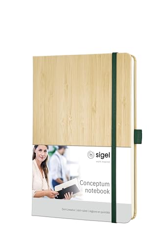Sigel CO670 Notizbuch A5 dotted, echtes Bambuscover, red dot award winner 2022, nachhaltiges Papier, 100 g, Hardcover, 194 nummerierte Seiten, Stiftschlaufe, Conceptum Sigel CO670 Notizbuch A5 dotted, echtes Bambuscover, red dot award winner 2022, nachhaltiges Papier, 100 g, Hardcover, 194 nummerierte Seiten, Stiftschlaufe, Conceptum von Sigel