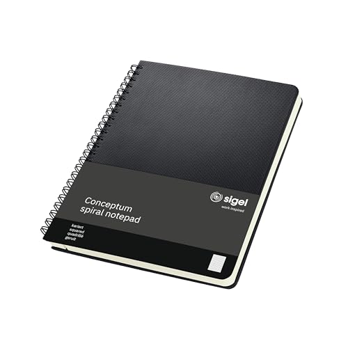 Sigel CO822 Spiralblock A5 kariert schwarz 80 Blatt, sehr stabiler Hardcover-Einband, Einsteckfach, aus nachhaltigem Papier, Conceptum Notizblock Sigel CO822 Spiralblock A5 kariert schwarz 80 Blatt, sehr stabiler Hardcover-Einband, Einsteckfach, aus nachhaltigem Papier, Conceptum Notizblock von Sigel