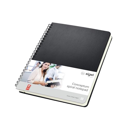 Sigel CO823 Spiralblock A5 liniert schwarz, 80 Blatt, sehr stabiler Hardcover-Einband, aus nachhaltigem Papier, Conceptum Notizblock Sigel CO823 Spiralblock A5 liniert schwarz, 80 Blatt, sehr stabiler Hardcover-Einband, aus nachhaltigem Papier, Conceptum Notizblock von Sigel