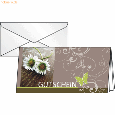 Sigel Faltkarte DL 220g/qm Gutschein Favourite VE=10 Stück inkl. Umsch von Sigel