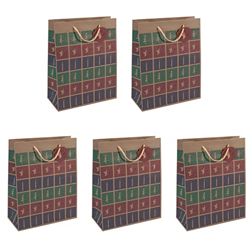Sigel GT043/5 große Geschenktüten aus Kraftpapier, 5er Set, 33 x 26 cm, grün, rot, violett, "Cut-out style", Papier-Geschenktaschen Weihnachten Sigel GT043/5 große Geschenktüten aus Kraftpapier, 5er Set, 33 x 26 cm, grün, rot, violett, "Cut-out style", Papier-Geschenktaschen Weihnachten von Sigel
