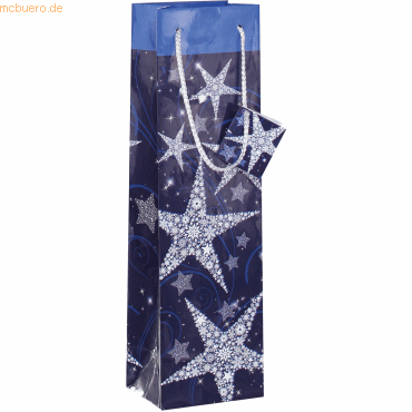 5 x Sigel Geschenktasche Shining Stars Bottle 10x35x8cm von Sigel